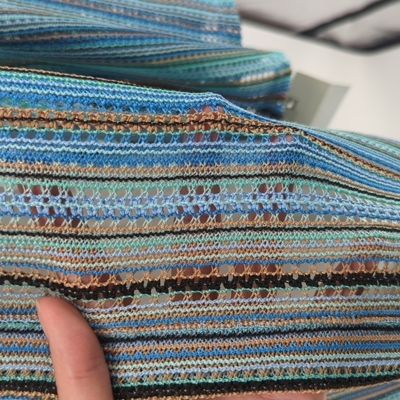 G by Giuliana Crochet Striped Cardigan Duster Blue S bohemian hippie retro - Picture 5 of 7